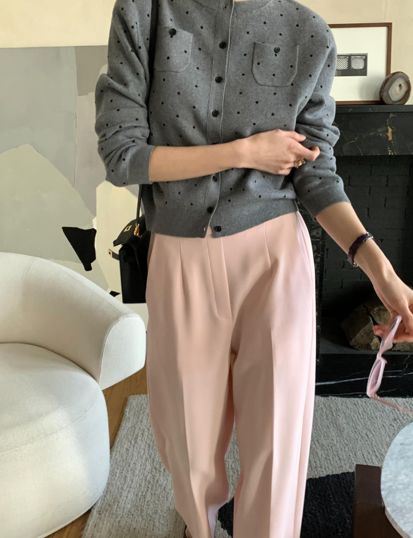 💕[봄신상][로우게이지]💕✨ 26SS 이중 도트 프리미엄 가디건 Double Dot Feminine Cardigan (4 Colors)