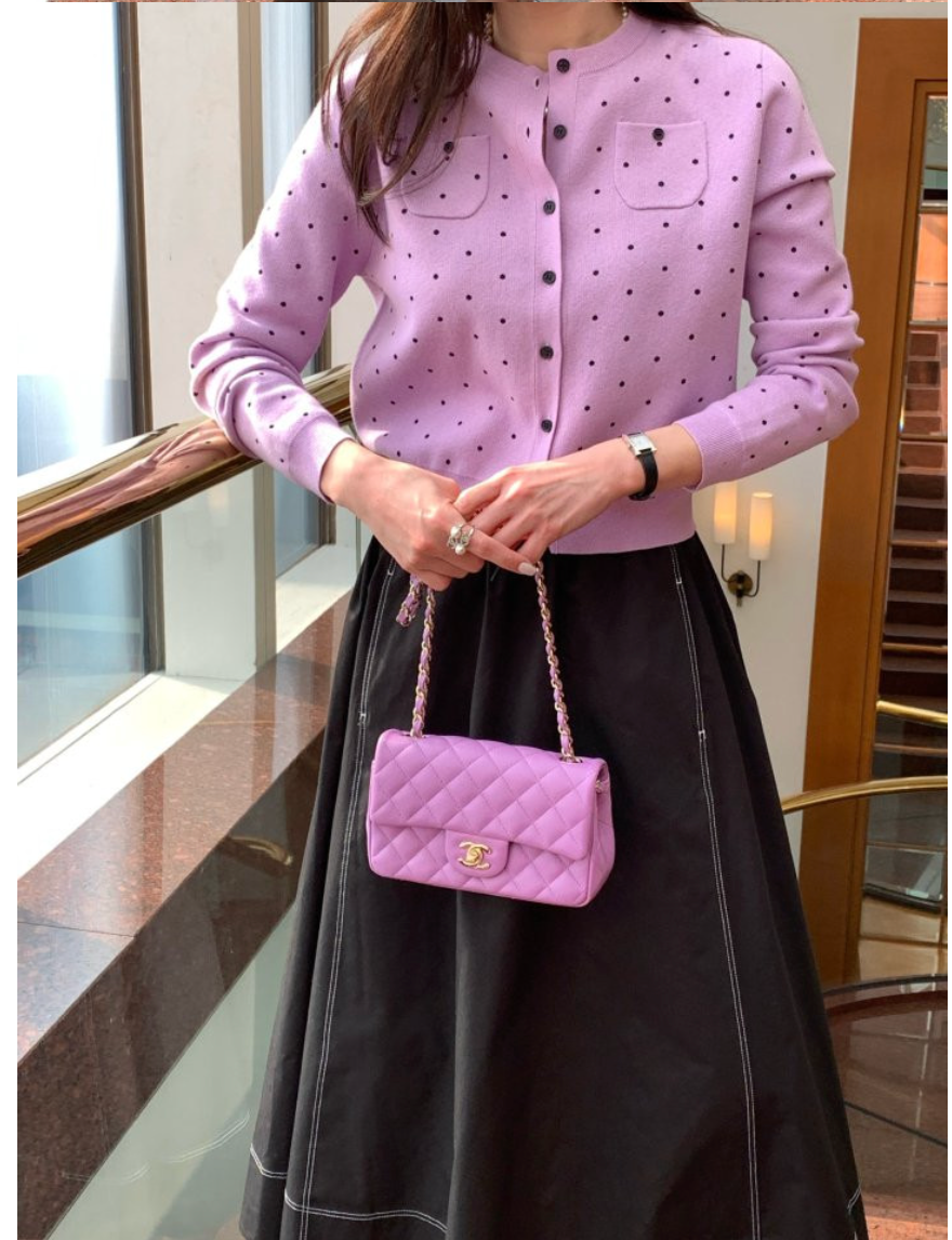 💕[봄신상][로우게이지]💕✨ 26SS 이중 도트 프리미엄 가디건 Double Dot Feminine Cardigan (4 Colors)