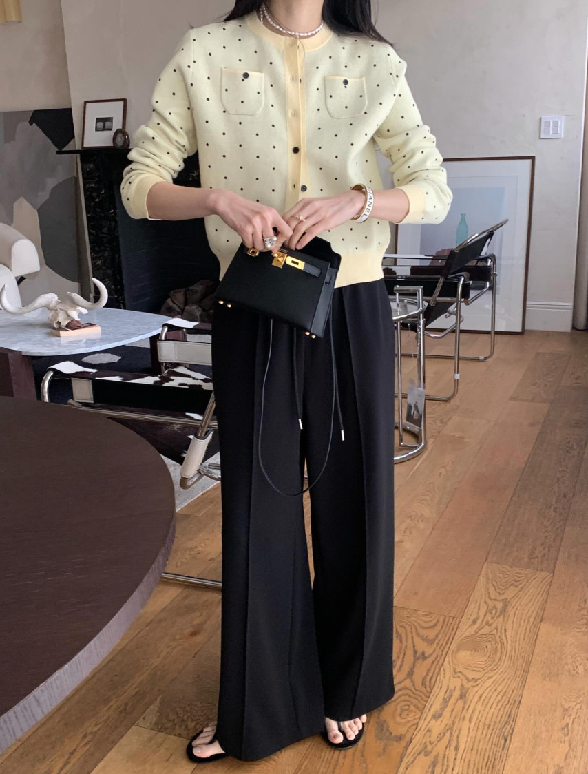 💕[봄신상][로우게이지]💕✨ 26SS 이중 도트 프리미엄 가디건 Double Dot Feminine Cardigan (4 Colors)