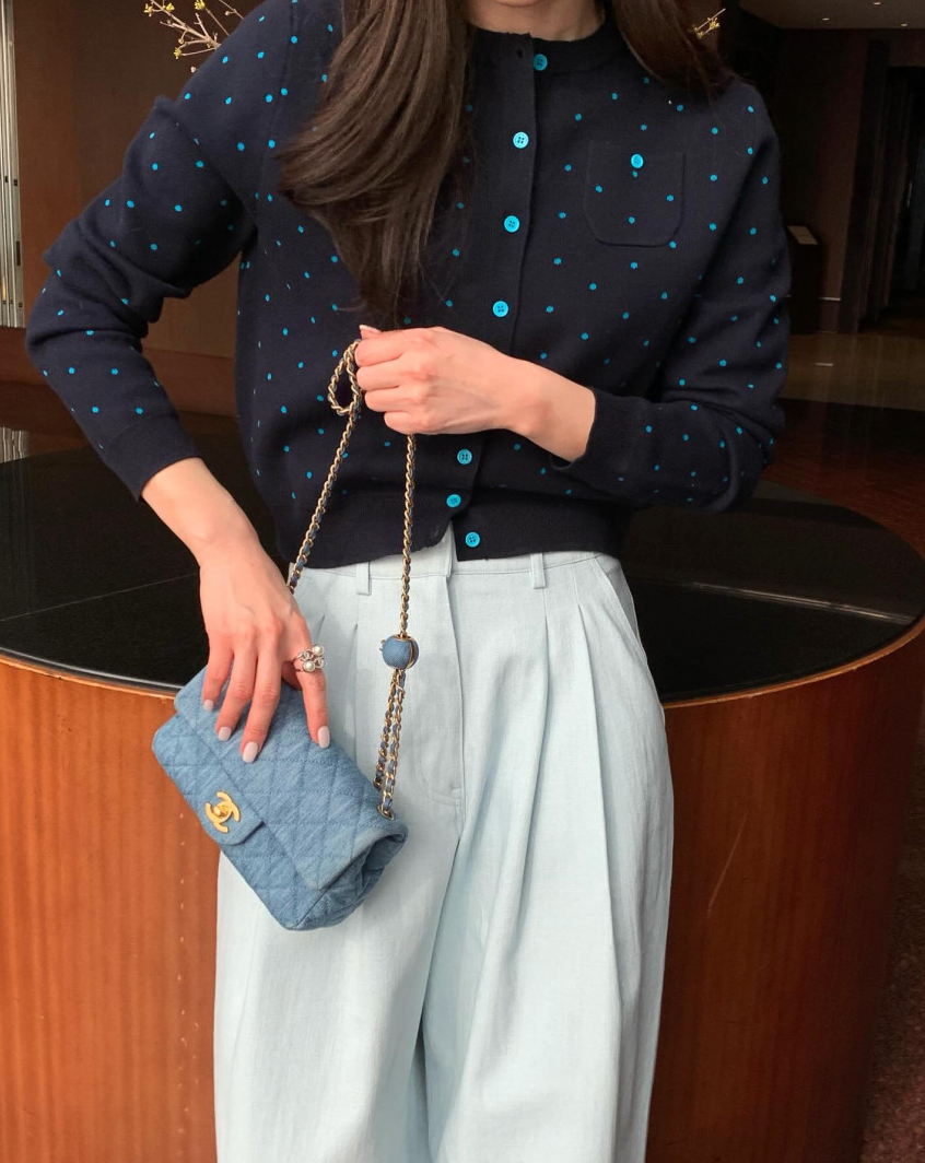 💕[봄신상][로우게이지]💕✨ 26SS 이중 도트 프리미엄 가디건 Double Dot Feminine Cardigan (4 Colors)