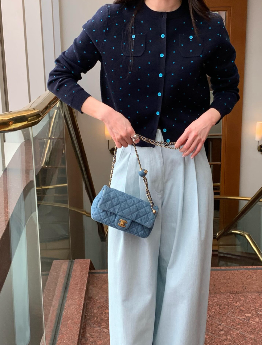 💕[봄신상][로우게이지]💕✨ 26SS 이중 도트 프리미엄 가디건 Double Dot Feminine Cardigan (4 Colors)