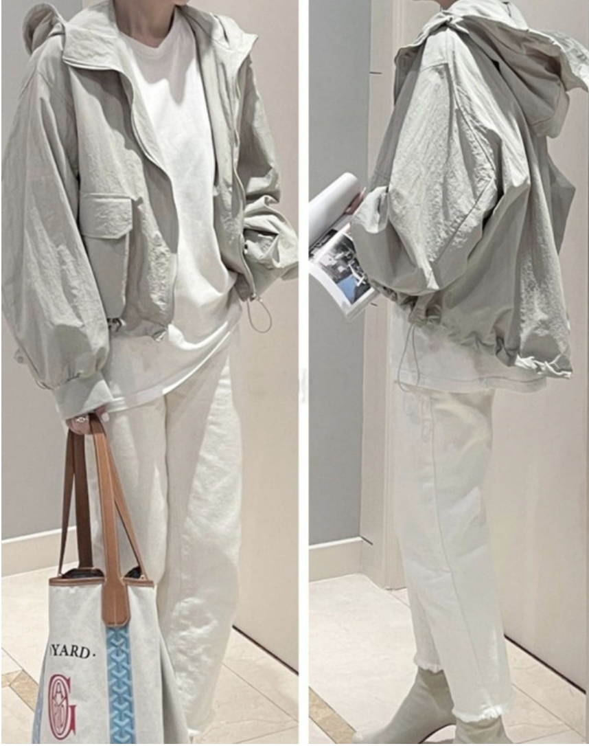 🌸[완판 재진행] 🌿 제이머랭 엠풀 후드 바람막이 바스락 점퍼 J.Mering Ampul Hood Jumper