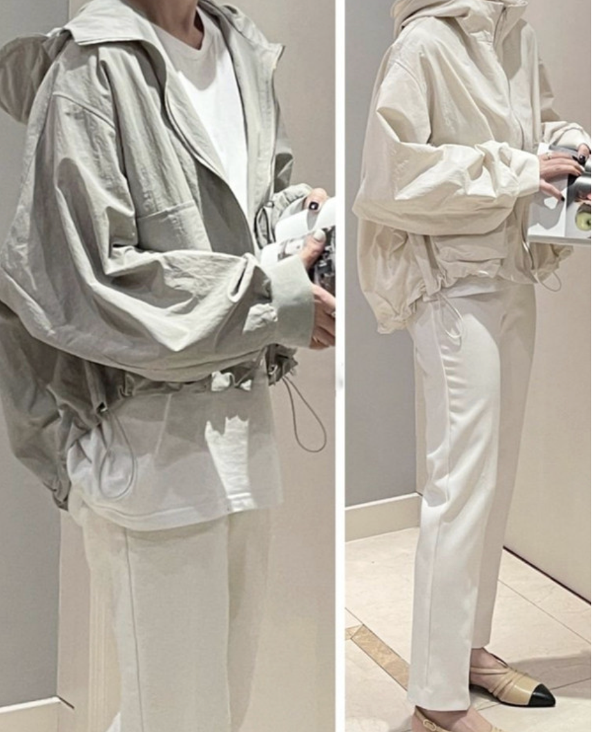 🌸[완판 재진행] 🌿 제이머랭 엠풀 후드 바람막이 바스락 점퍼 J.Mering Ampul Hood Jumper