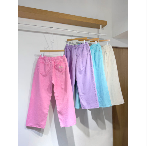 🌸 26SS 봄신상🌼  🩷하트🩷뒷포켓 피그먼트 밴딩 와이드 팬츠 Heart Back Pocket Pigment Banded Wide Pants