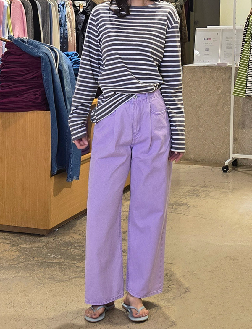 🌸 26SS 봄신상🌼  🩷하트🩷뒷포켓 피그먼트 밴딩 와이드 팬츠 Heart Back Pocket Pigment Banded Wide Pants
