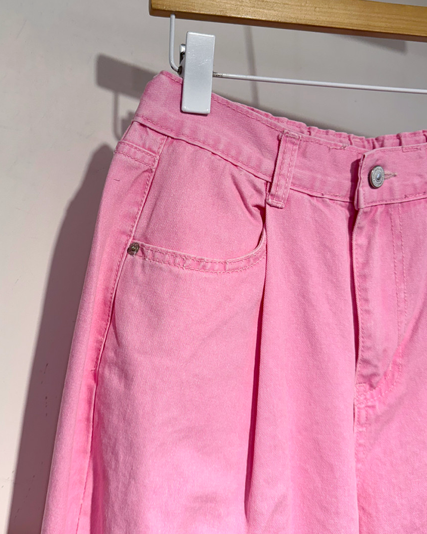 🌸 26SS 봄신상🌼  🩷하트🩷뒷포켓 피그먼트 밴딩 와이드 팬츠 Heart Back Pocket Pigment Banded Wide Pants