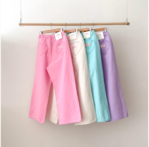 🌸 26SS 봄신상🌼  🩷하트🩷뒷포켓 피그먼트 밴딩 와이드 팬츠 Heart Back Pocket Pigment Banded Wide Pants