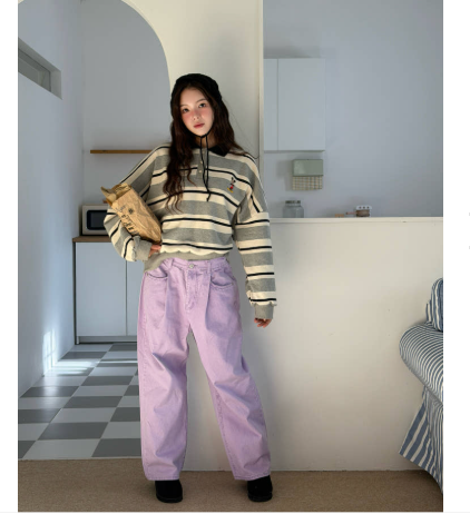 🌸 26SS 봄신상🌼  🩷하트🩷뒷포켓 피그먼트 밴딩 와이드 팬츠 Heart Back Pocket Pigment Banded Wide Pants