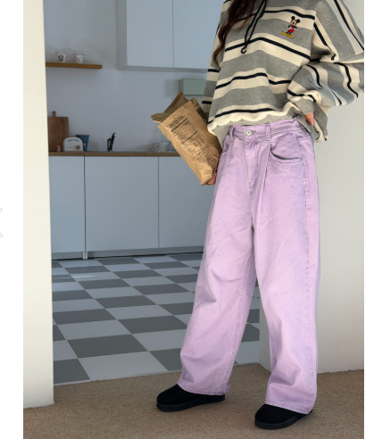 🌸 26SS 봄신상🌼  🩷하트🩷뒷포켓 피그먼트 밴딩 와이드 팬츠 Heart Back Pocket Pigment Banded Wide Pants