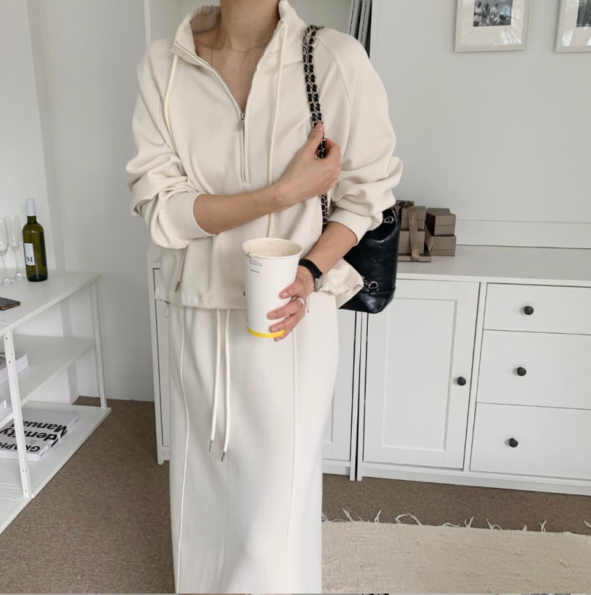 🌳26SS 봄신상🌳 텐셀 모달 트레이닝 집업 스커트 세트 Tencel Modal Zip-Up Training Skirt Set