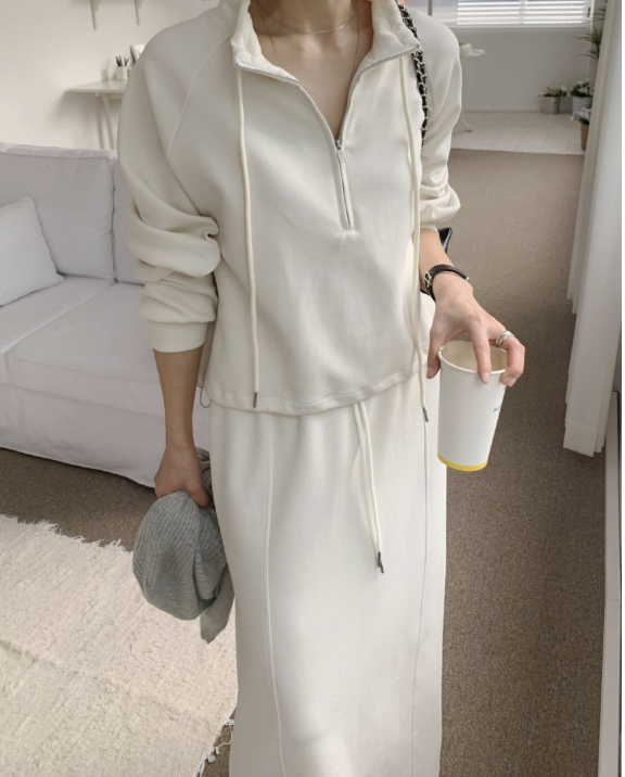 🌳26SS 봄신상🌳 텐셀 모달 트레이닝 집업 스커트 세트 Tencel Modal Zip-Up Training Skirt Set