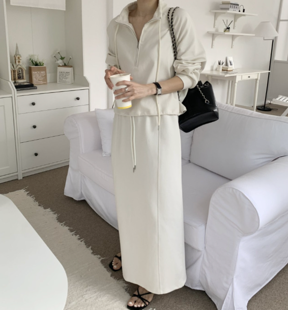 🌳26SS 봄신상🌳 텐셀 모달 트레이닝 집업 스커트 세트 Tencel Modal Zip-Up Training Skirt Set