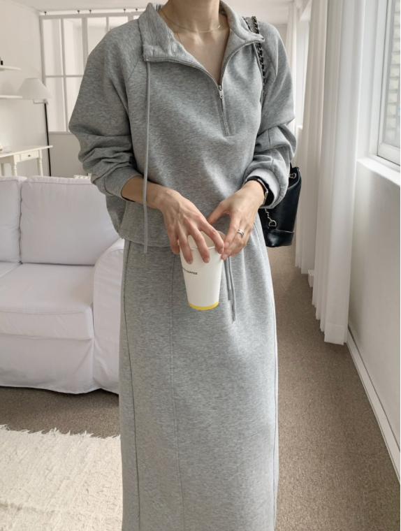 🌳26SS 봄신상🌳 텐셀 모달 트레이닝 집업 스커트 세트 Tencel Modal Zip-Up Training Skirt Set