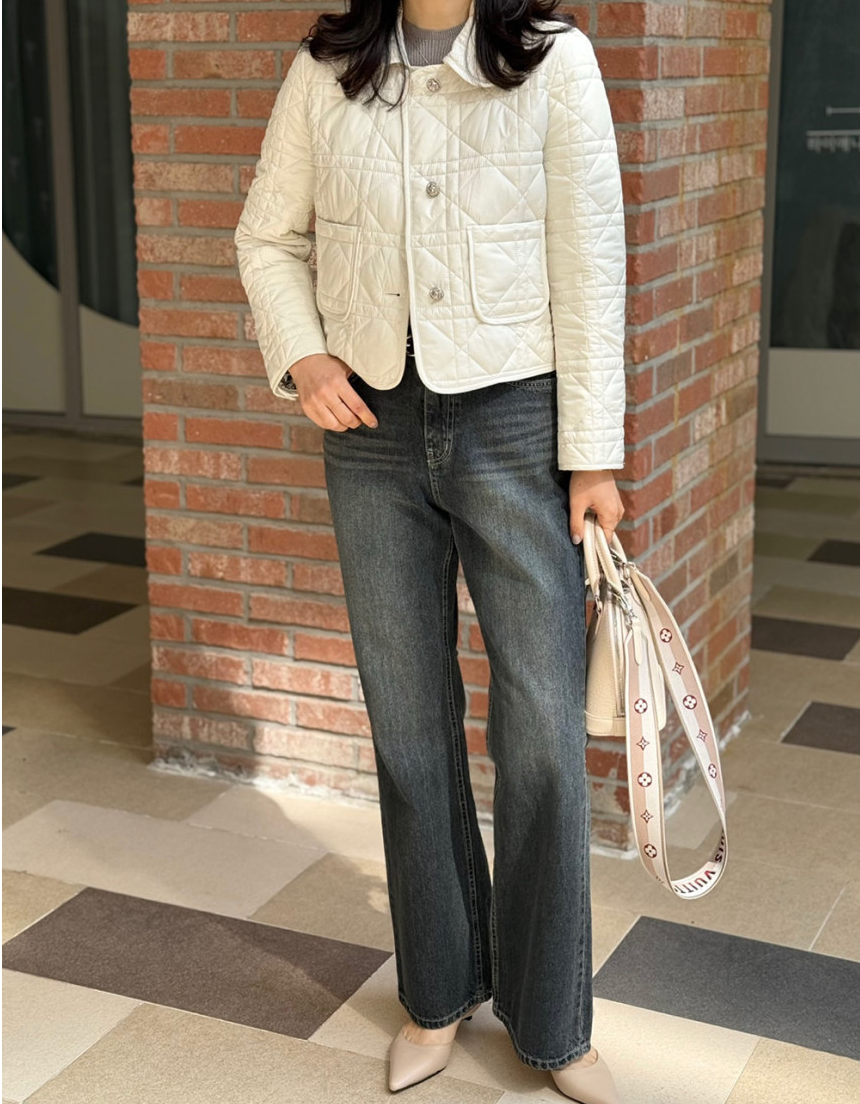 🇫🇷🌸까나쥬 본딩 퀼팅 경량 숏 자켓 🌸– 쿠튀르 감성 안감 / Cannage Bonding Short Jacket – Couture-Inspired Toile Lining