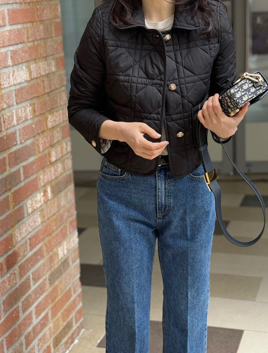 🇫🇷🌸까나쥬 본딩 퀼팅 경량 숏 자켓 🌸– 쿠튀르 감성 안감 / Cannage Bonding Short Jacket – Couture-Inspired Toile Lining