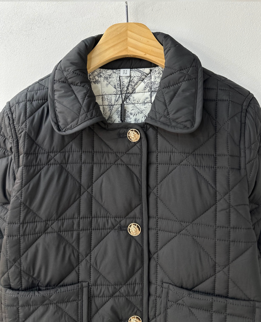 🇫🇷🌸까나쥬 본딩 퀼팅 경량 숏 자켓 🌸– 쿠튀르 감성 안감 / Cannage Bonding Short Jacket – Couture-Inspired Toile Lining