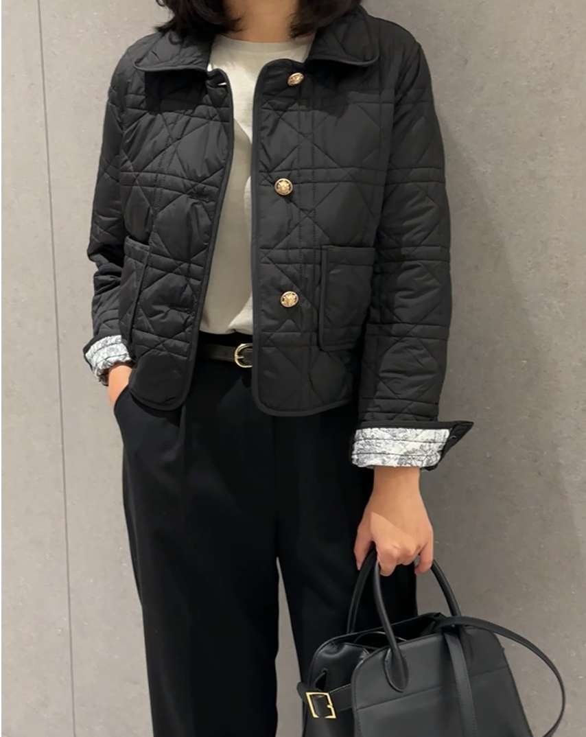 🇫🇷🌸까나쥬 본딩 퀼팅 경량 숏 자켓 🌸– 쿠튀르 감성 안감 / Cannage Bonding Short Jacket – Couture-Inspired Toile Lining