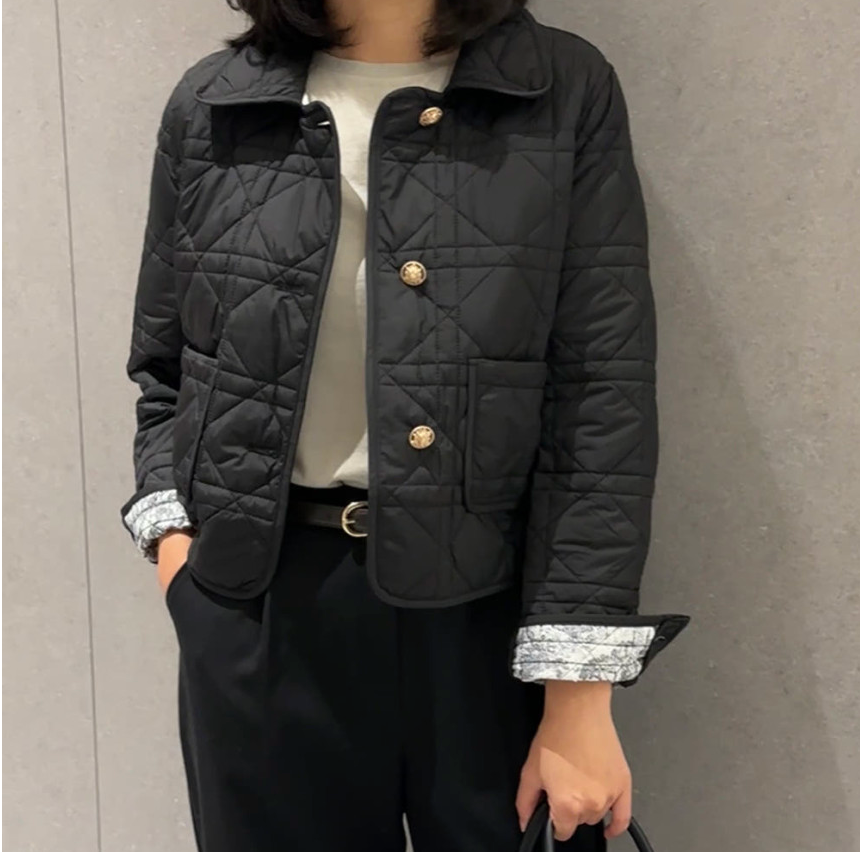 🇫🇷🌸까나쥬 본딩 퀼팅 경량 숏 자켓 🌸– 쿠튀르 감성 안감 / Cannage Bonding Short Jacket – Couture-Inspired Toile Lining