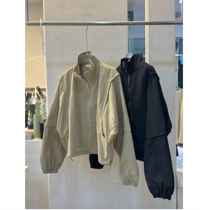 ✨🌸 26봄신상 여성 간절기 집업 점퍼 ✨🖤 (루즈핏·세미크롭·하이넥) 26 Spring Transitional Zip-Up Jumper ✨🧥