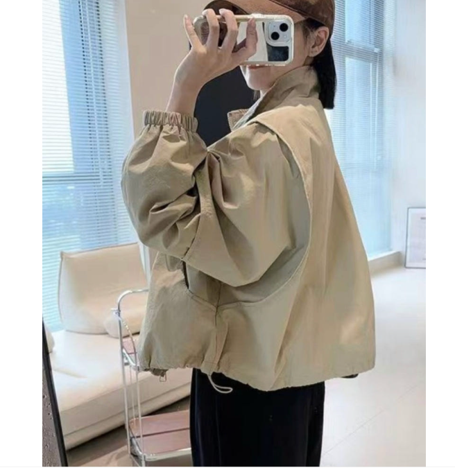 ✨🌸 26봄신상 여성 간절기 집업 점퍼 ✨🖤 (루즈핏·세미크롭·하이넥) 26 Spring Transitional Zip-Up Jumper ✨🧥