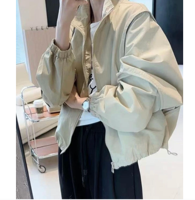 ✨🌸 26봄신상 여성 간절기 집업 점퍼 ✨🖤 (루즈핏·세미크롭·하이넥) 26 Spring Transitional Zip-Up Jumper ✨🧥