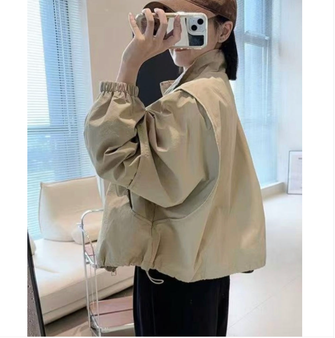 ✨🌸 26봄신상 여성 간절기 집업 점퍼 ✨🖤 (루즈핏·세미크롭·하이넥) 26 Spring Transitional Zip-Up Jumper ✨🧥