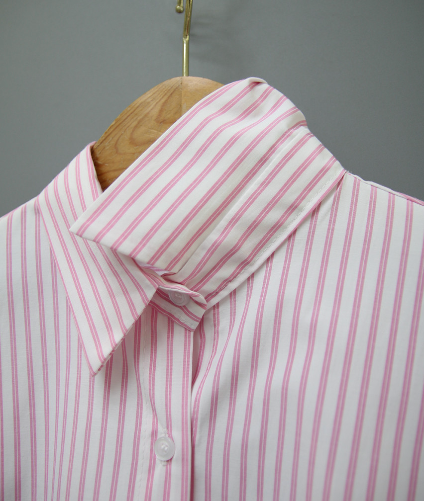 🌸✨ 26봄신상 백자수 포인트 스트라이프 루즈핏 셔츠 ✨🌿 26 Spring Embroidered Stripe Shirt