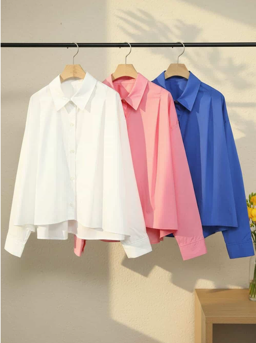 🌷✨ 26봄신상 앞핀턱 루즈핏 무지 셔츠 3 Color ✨🌿 26 Spring Pintuck Loose-Fit Shirt