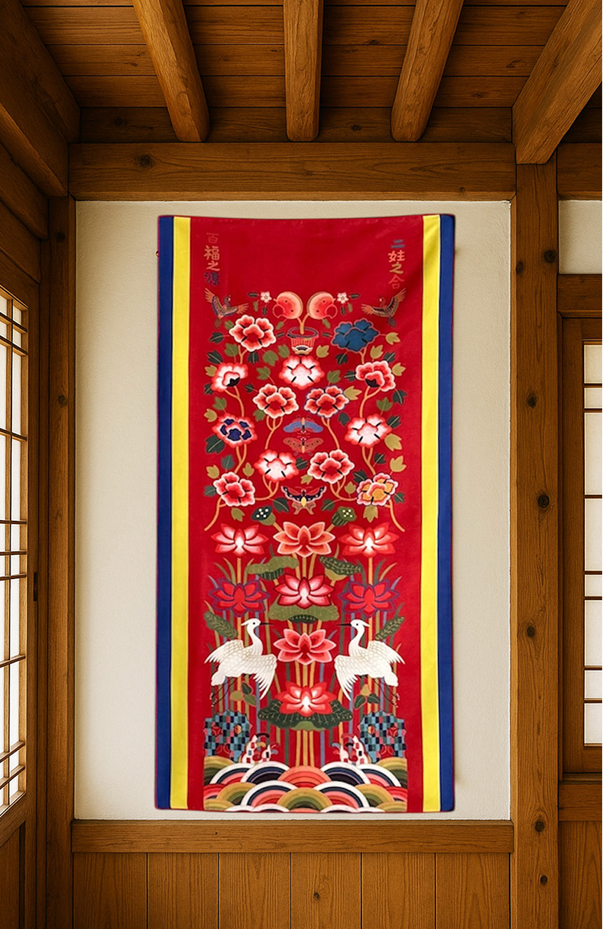 🇰🇷[국립중앙 박물관 뮷즈 No.1 비치타올]🇰🇷 국립중앙박물관 정식 굿즈 곤룡포 & 활옷 비치타월 140×70cm 프리미엄 극세사 Korean National Museum Official Beach Towel Gonryongpo & Hwarot