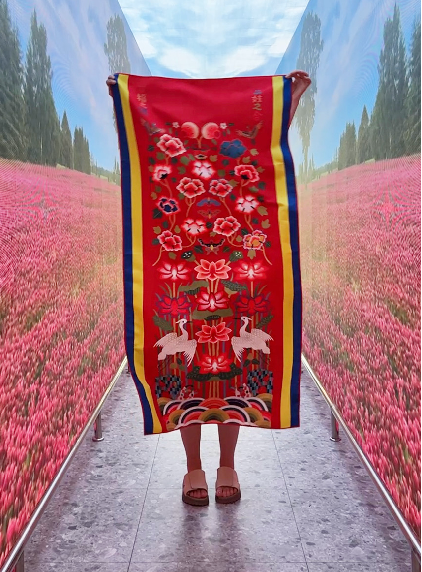 🇰🇷[국립중앙 박물관 뮷즈 No.1 비치타올]🇰🇷 국립중앙박물관 정식 굿즈 곤룡포 & 활옷 비치타월 140×70cm 프리미엄 극세사 Korean National Museum Official Beach Towel Gonryongpo & Hwarot