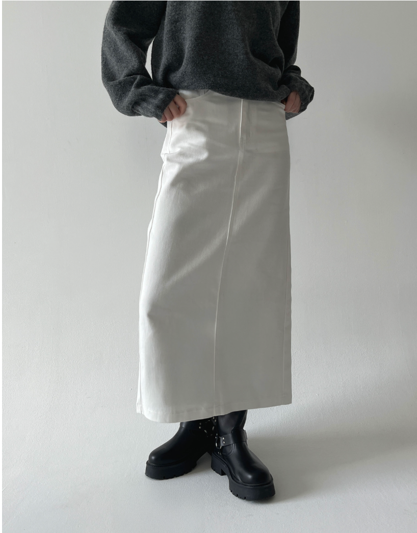 🌸✨ 체형구애 NO · 26–34 풀사이즈 ✨🌸 숏/기본 2기장 선택 탄탄코튼 롱스커트 5컬러 💕 Spring Structured Cotton Long Skirt – Size 26–34 (S–2XL), Short & Regular Length, 5 Colors