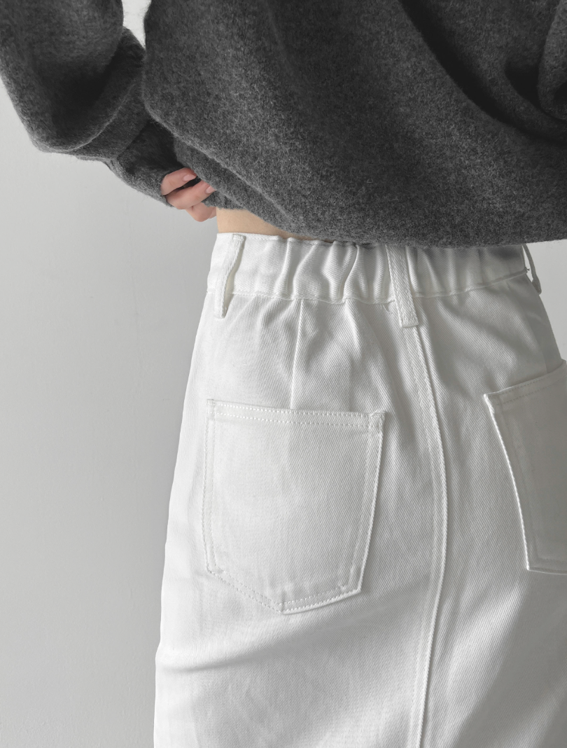 🌸✨ 체형구애 NO · 26–34 풀사이즈 ✨🌸 숏/기본 2기장 선택 탄탄코튼 롱스커트 5컬러 💕 Spring Structured Cotton Long Skirt – Size 26–34 (S–2XL), Short & Regular Length, 5 Colors
