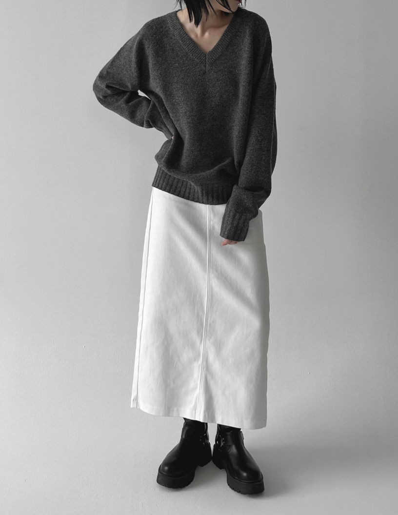 🌸✨ 체형구애 NO · 26–34 풀사이즈 ✨🌸 숏/기본 2기장 선택 탄탄코튼 롱스커트 5컬러 💕 Spring Structured Cotton Long Skirt – Size 26–34 (S–2XL), Short & Regular Length, 5 Colors