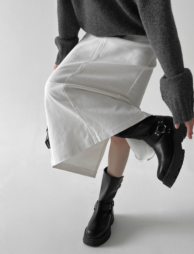 🌸✨ 체형구애 NO · 26–34 풀사이즈 ✨🌸 숏/기본 2기장 선택 탄탄코튼 롱스커트 5컬러 💕 Spring Structured Cotton Long Skirt – Size 26–34 (S–2XL), Short & Regular Length, 5 Colors
