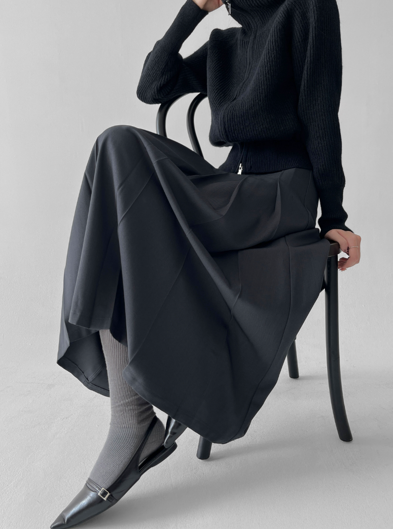 ✨ 기본 정장 롱스커트 S·M·L · 숏/기본 2기장 · 4컬러 사이즈 구애 없이 선택!  Premium Tailored Long Skirt (S–L, Short/Regular Length)