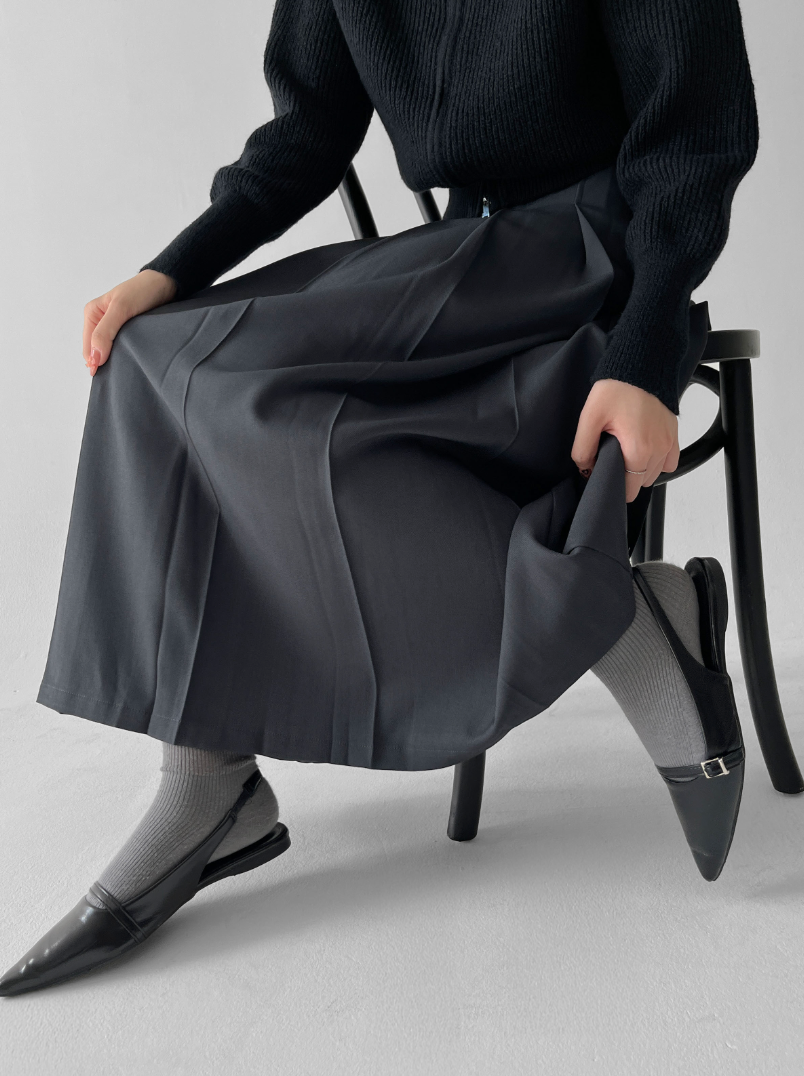 ✨ 기본 정장 롱스커트 S·M·L · 숏/기본 2기장 · 4컬러 사이즈 구애 없이 선택!  Premium Tailored Long Skirt (S–L, Short/Regular Length)