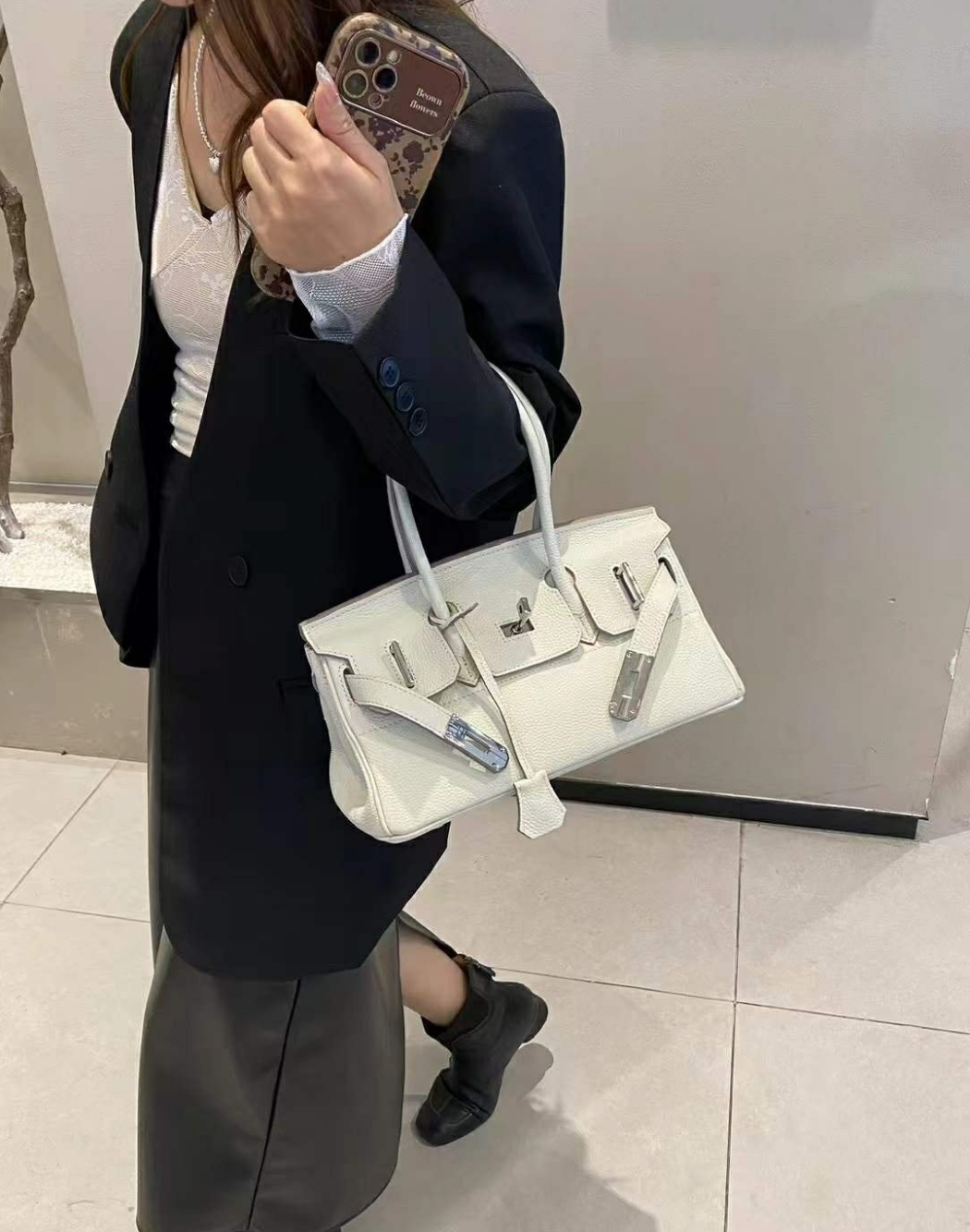 🌸👜 [3-4주예상] 럭셔리 유니크 토고 소가죽 브레이슬릿 토트 숄더백 / Togo Cowhide Bracelet Tote Shoulder Bag 👜🌸