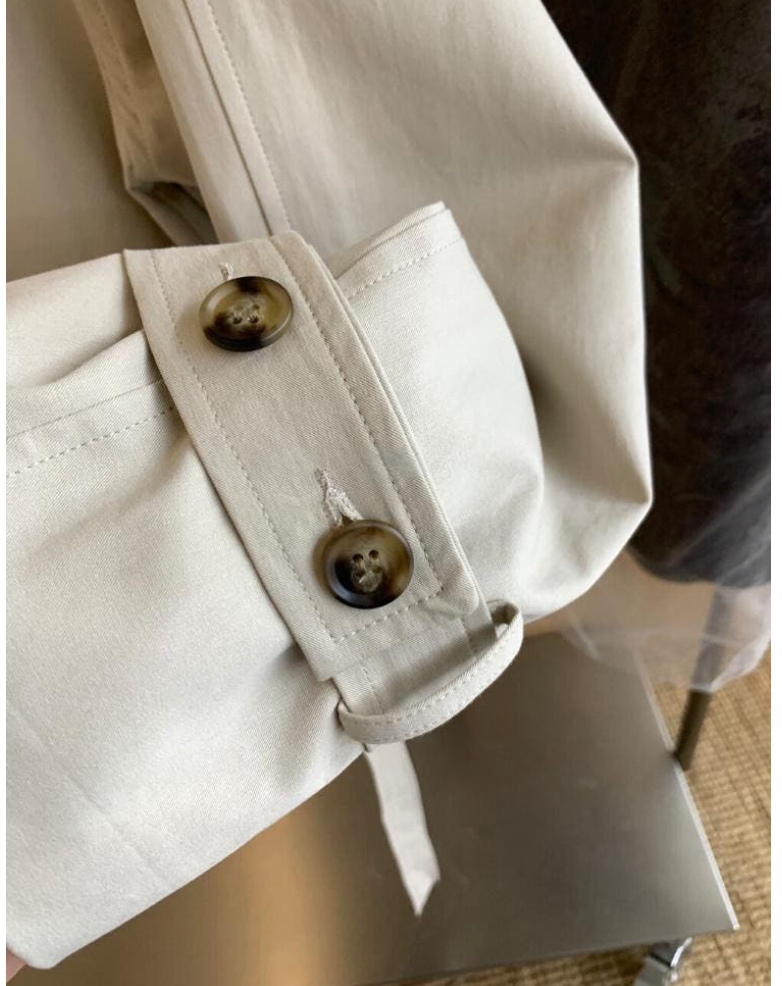[2-3주이상 소요 품절대란템]✨ 💜뒷포인트 백버튼 야상 숏 바바리 자켓 점퍼💜 / Back Detail Button Safari Short Trench Jacket Jumper ✨