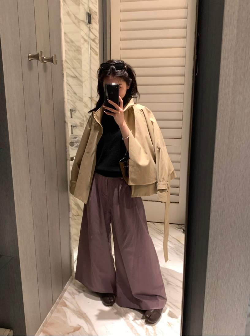 [2-3주이상 소요 품절대란템]✨ 💜뒷포인트 백버튼 야상 숏 바바리 자켓 점퍼💜 / Back Detail Button Safari Short Trench Jacket Jumper ✨