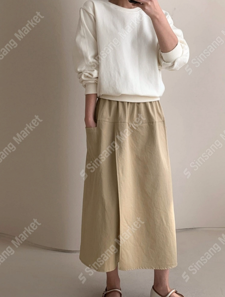 ✨👗 코튼 교복 랩 와이드 팬츠 치마바지 미시 데일리 여름 밴딩 스커트 팬츠 / Cotton Wrap Wide Culotte Pants Summer Skirt-Style Elastic Waist Pants ✨