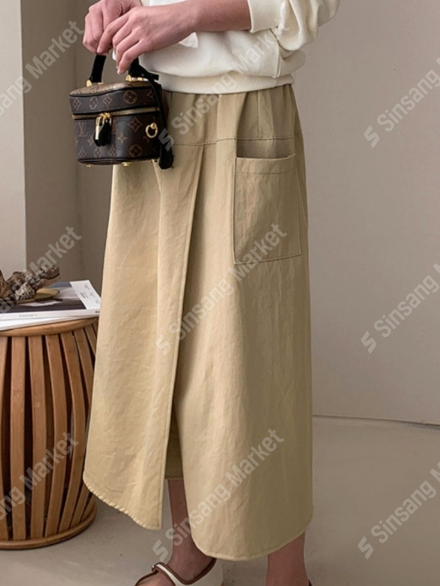 ✨👗 코튼 교복 랩 와이드 팬츠 치마바지 미시 데일리 여름 밴딩 스커트 팬츠 / Cotton Wrap Wide Culotte Pants Summer Skirt-Style Elastic Waist Pants ✨