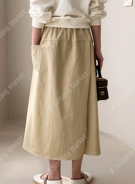 ✨👗 코튼 교복 랩 와이드 팬츠 치마바지 미시 데일리 여름 밴딩 스커트 팬츠 / Cotton Wrap Wide Culotte Pants Summer Skirt-Style Elastic Waist Pants ✨