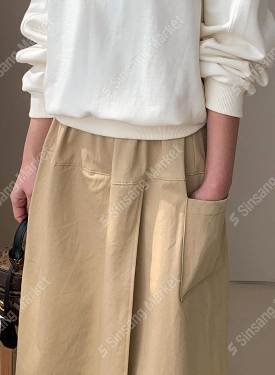 ✨👗 코튼 교복 랩 와이드 팬츠 치마바지 미시 데일리 여름 밴딩 스커트 팬츠 / Cotton Wrap Wide Culotte Pants Summer Skirt-Style Elastic Waist Pants ✨