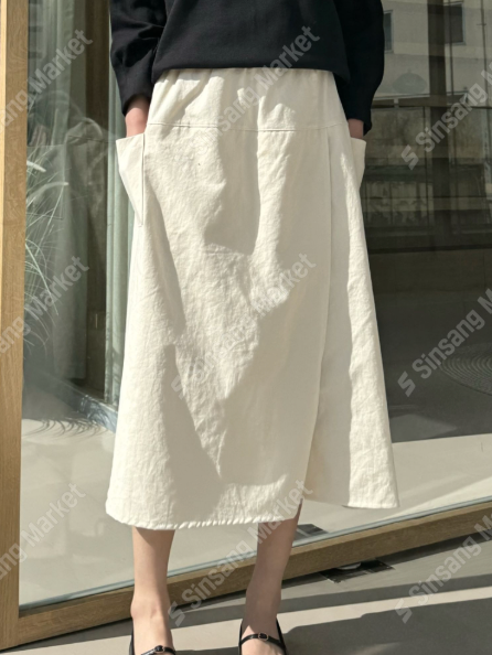 ✨👗 코튼 교복 랩 와이드 팬츠 치마바지 미시 데일리 여름 밴딩 스커트 팬츠 / Cotton Wrap Wide Culotte Pants Summer Skirt-Style Elastic Waist Pants ✨