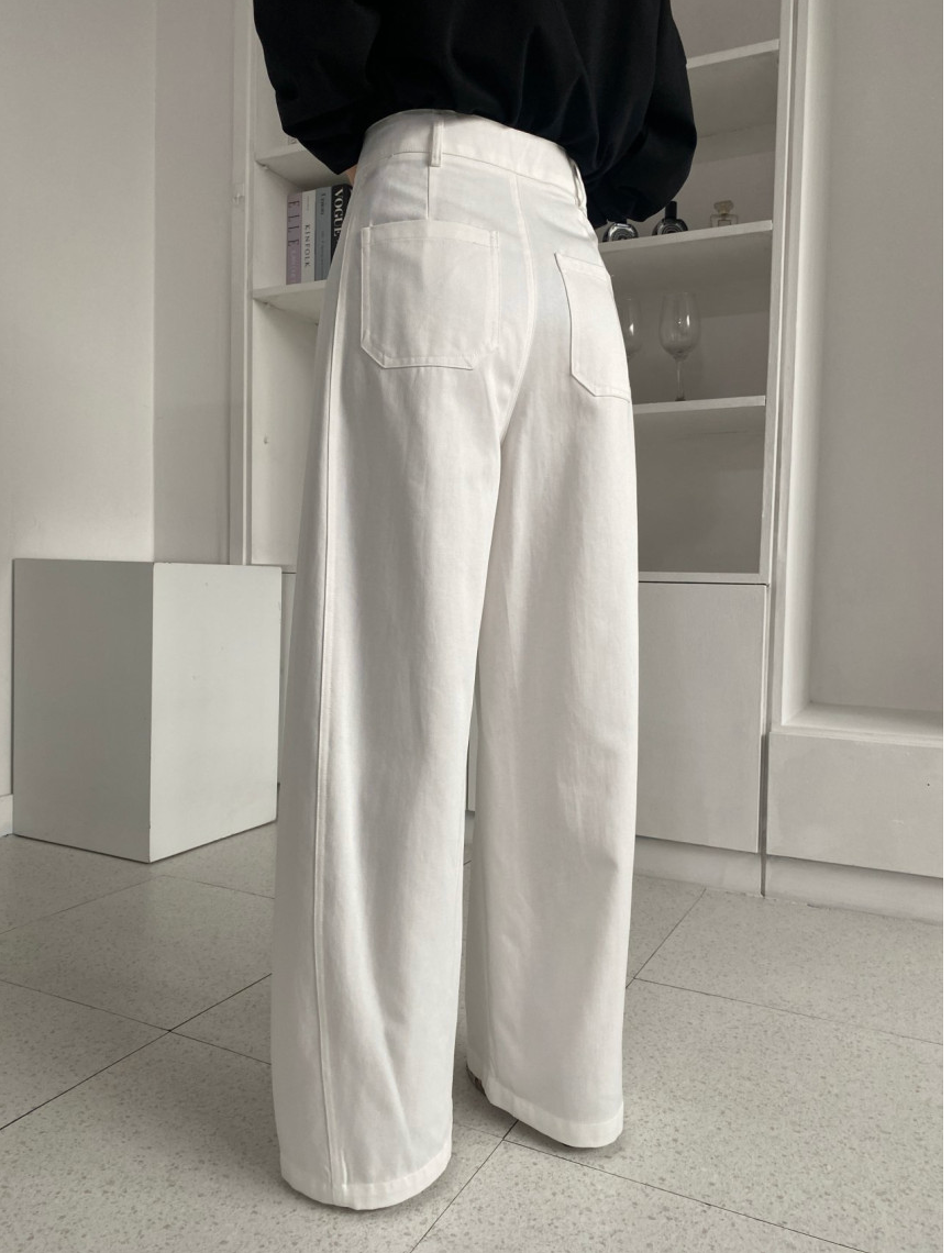 ✨🪡👖 말파 심라인 와이드 슬랙스 앞절개 코튼 팬츠 텐셀 혼방 롱 와이드 팬츠 고급 찰랑 찰랑  부들부들 슬랙스 데일리 롱팬츠 / 사이즈 타이트/ Marfa Seamline Wide Slacks Front Seam Tencel Cotton Wide Pants Elegant Long Wide Trousers ✨