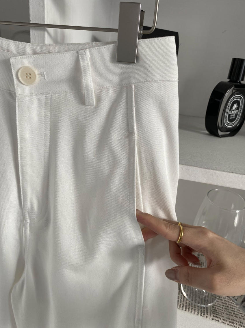 ✨🪡👖 말파 심라인 와이드 슬랙스 앞절개 코튼 팬츠 텐셀 혼방 롱 와이드 팬츠 고급 찰랑 찰랑  부들부들 슬랙스 데일리 롱팬츠 / 사이즈 타이트/ Marfa Seamline Wide Slacks Front Seam Tencel Cotton Wide Pants Elegant Long Wide Trousers ✨