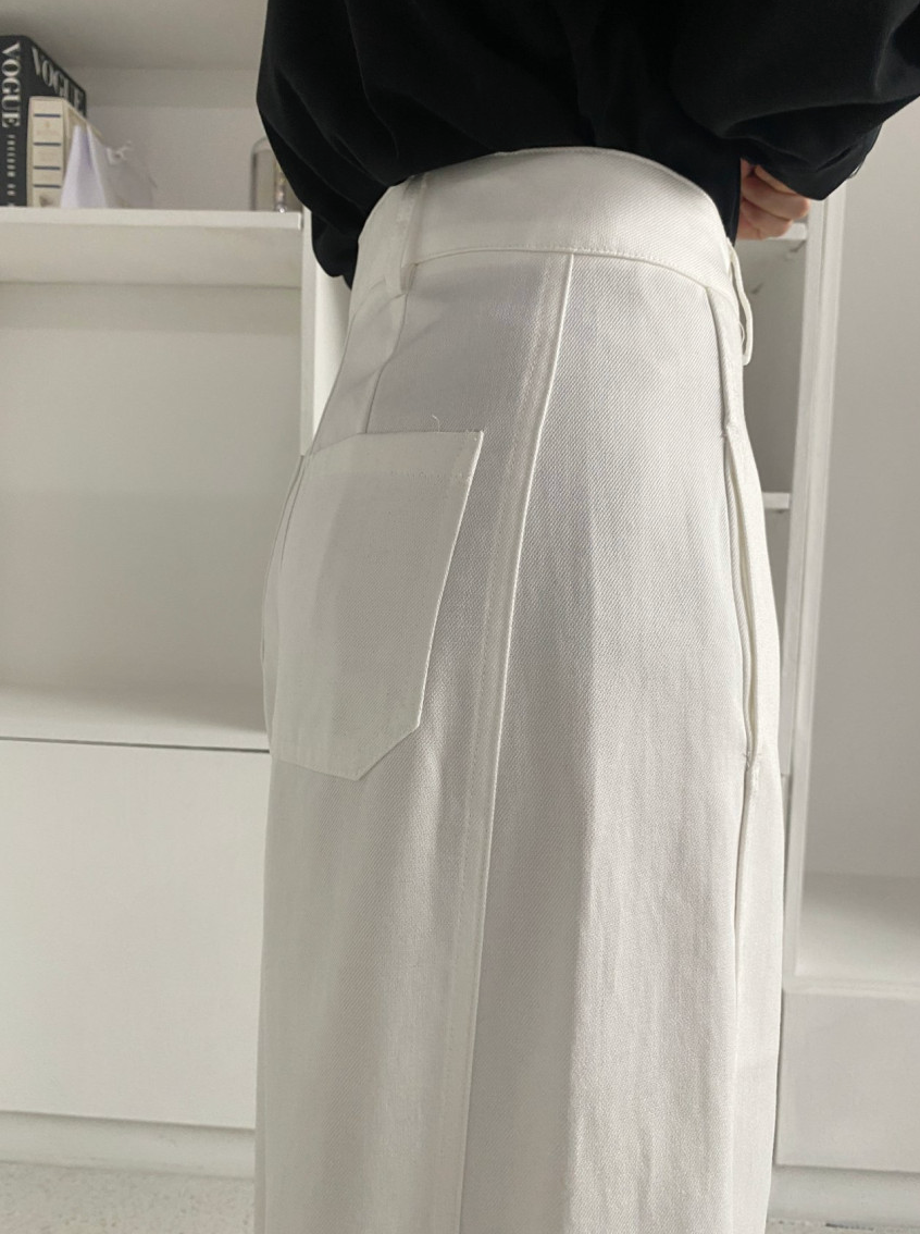 ✨🪡👖 말파 심라인 와이드 슬랙스 앞절개 코튼 팬츠 텐셀 혼방 롱 와이드 팬츠 고급 찰랑 찰랑  부들부들 슬랙스 데일리 롱팬츠 / 사이즈 타이트/ Marfa Seamline Wide Slacks Front Seam Tencel Cotton Wide Pants Elegant Long Wide Trousers ✨
