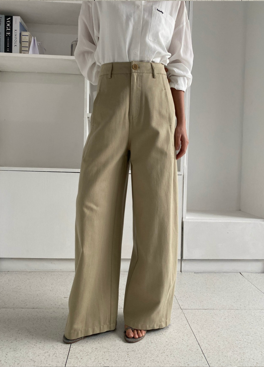 ✨🪡👖 말파 심라인 와이드 슬랙스 앞절개 코튼 팬츠 텐셀 혼방 롱 와이드 팬츠 고급 찰랑 찰랑  부들부들 슬랙스 데일리 롱팬츠 / 사이즈 타이트/ Marfa Seamline Wide Slacks Front Seam Tencel Cotton Wide Pants Elegant Long Wide Trousers ✨