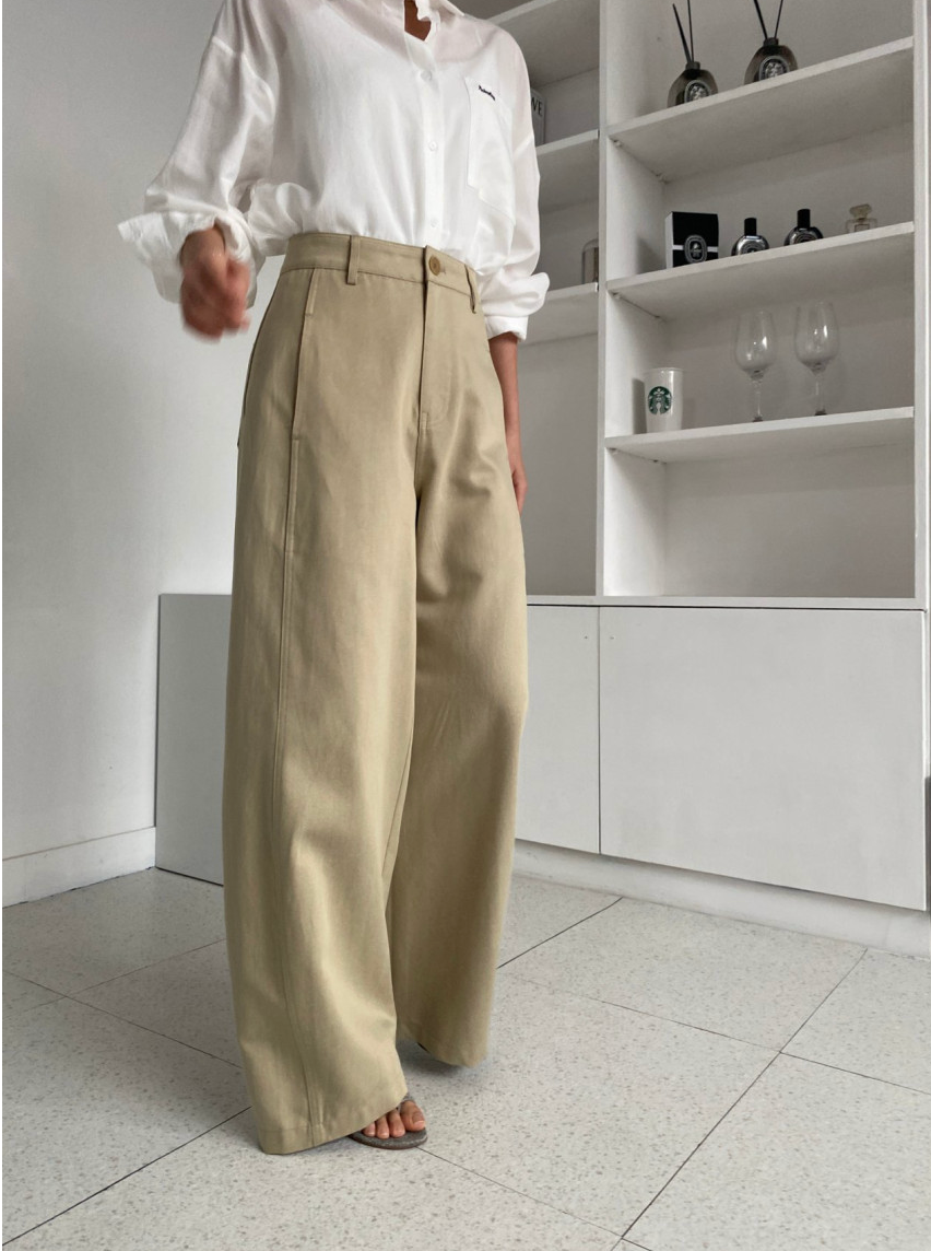 ✨🪡👖 말파 심라인 와이드 슬랙스 앞절개 코튼 팬츠 텐셀 혼방 롱 와이드 팬츠 고급 찰랑 찰랑  부들부들 슬랙스 데일리 롱팬츠 / 사이즈 타이트/ Marfa Seamline Wide Slacks Front Seam Tencel Cotton Wide Pants Elegant Long Wide Trousers ✨
