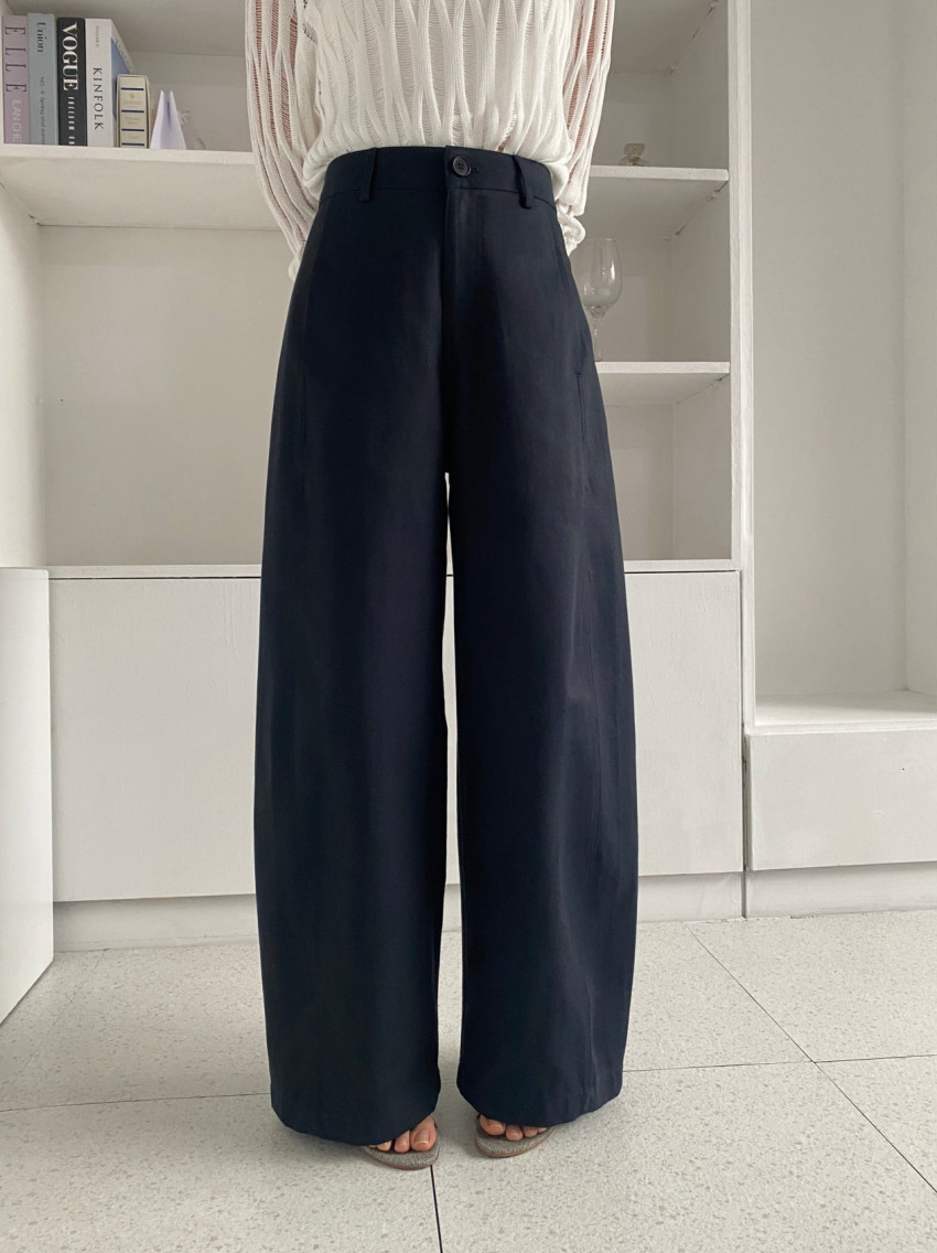 ✨🪡👖 말파 심라인 와이드 슬랙스 앞절개 코튼 팬츠 텐셀 혼방 롱 와이드 팬츠 고급 찰랑 찰랑  부들부들 슬랙스 데일리 롱팬츠 / 사이즈 타이트/ Marfa Seamline Wide Slacks Front Seam Tencel Cotton Wide Pants Elegant Long Wide Trousers ✨